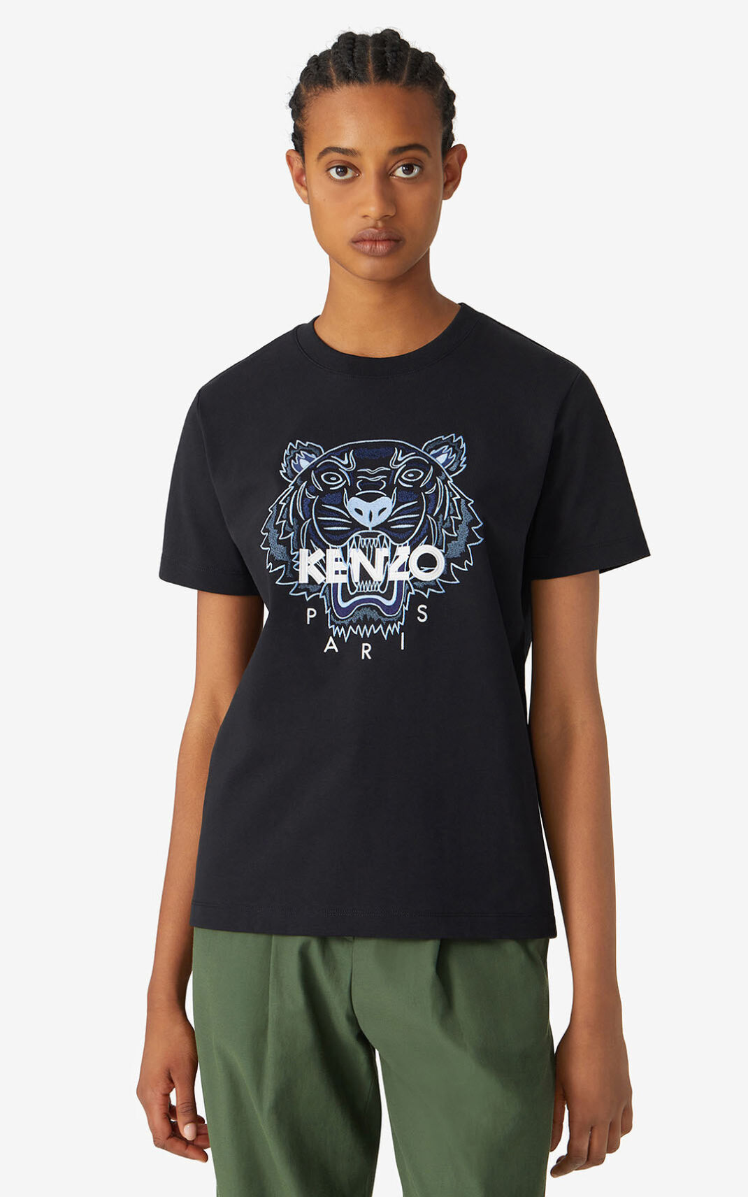 Camisetas Kenzo Loose Tiger Mujer Negras LCG830974